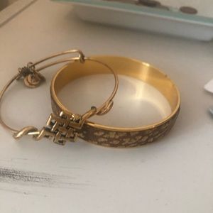 Alex and ani bracelet plus a leather gold bangle!